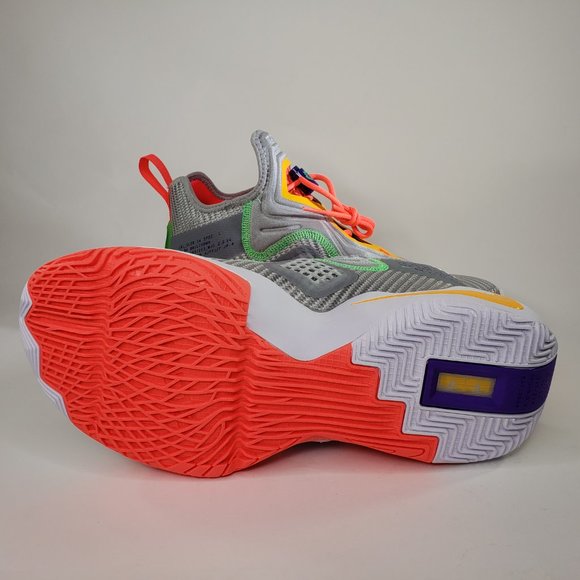 Nike Lebron Soldier XIV Lace Up Gray Orange Basket main image 7